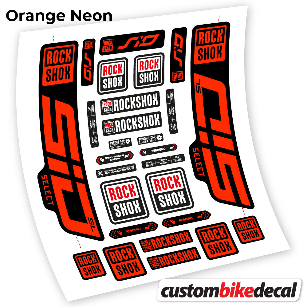 Aufkleber, Rock Shox Sid Select SL 2021, Fahrradgabel 29, Sticker Vinyl