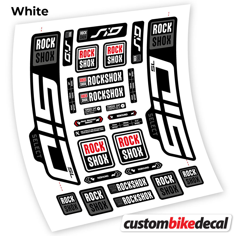 Aufkleber, Rock Shox Sid Select SL 2021, Fahrradgabel 29, Sticker Vinyl