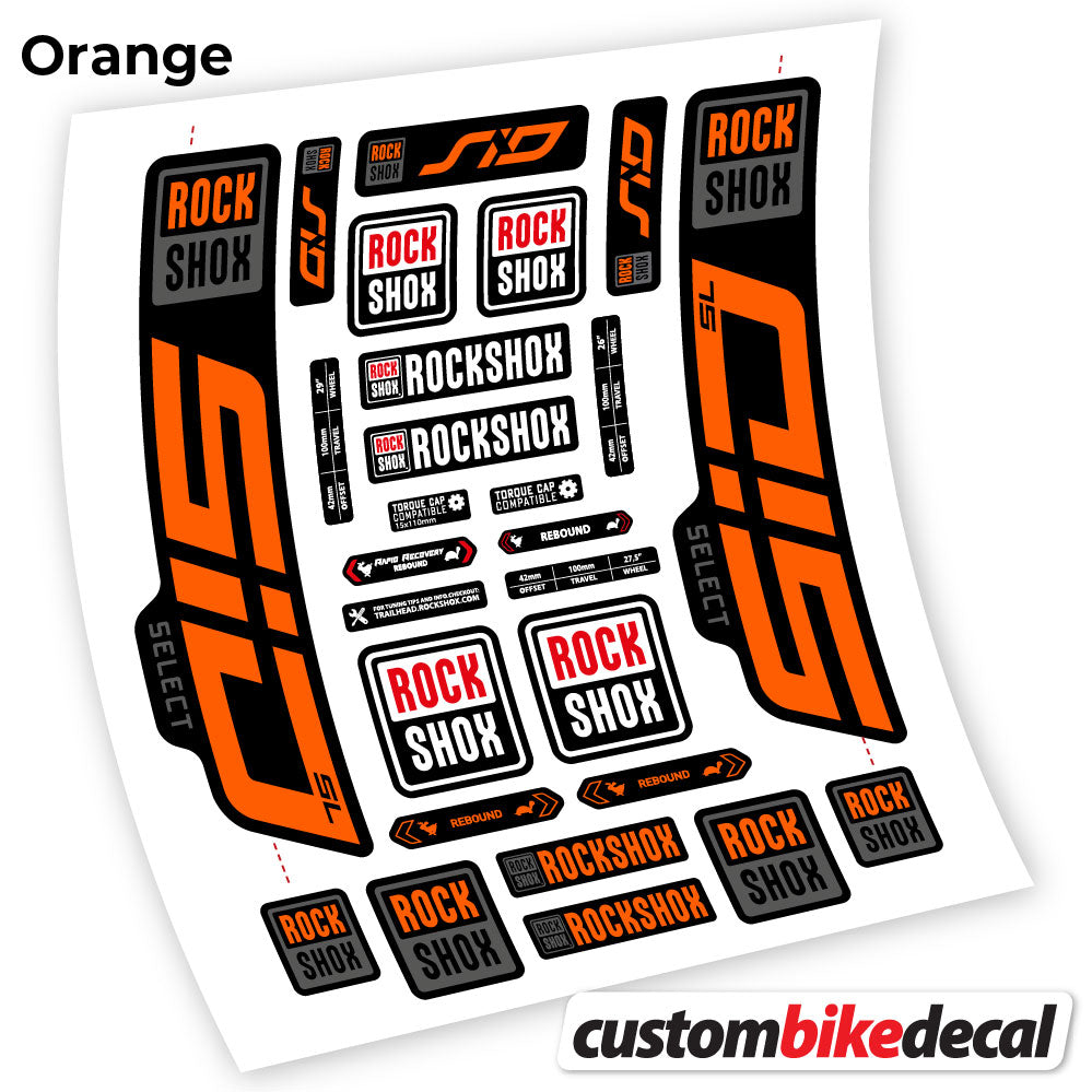 Aufkleber, Rock Shox Sid Select SL 2021, Fahrradgabel 29, Sticker Vinyl