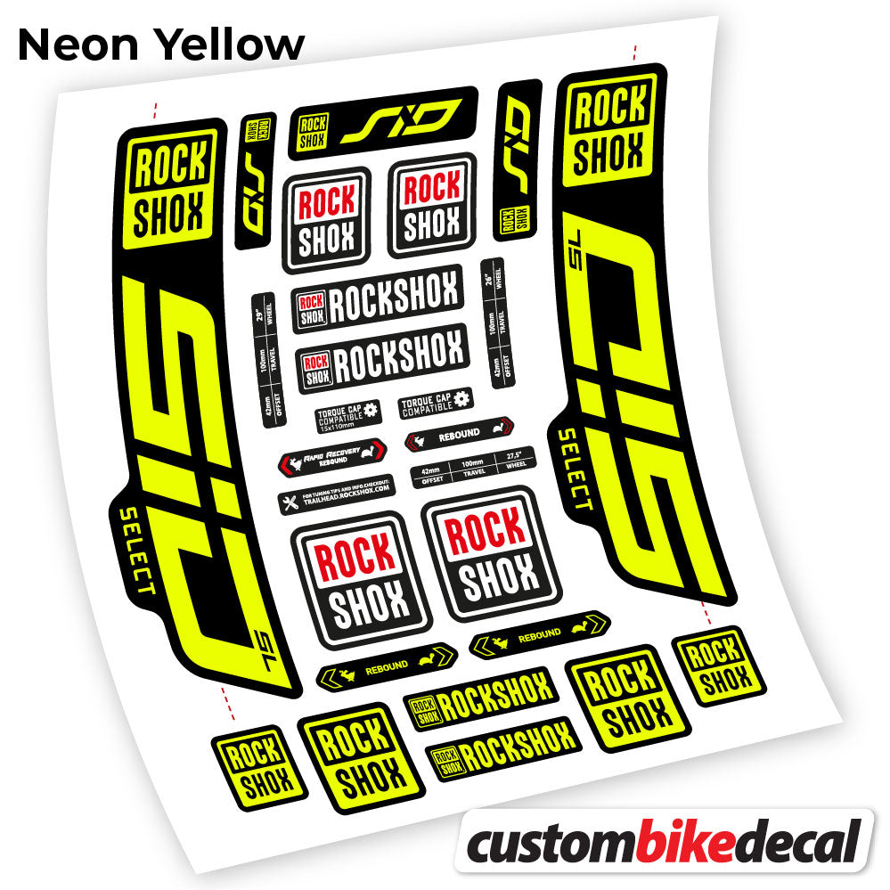 Aufkleber, Rock Shox Sid Select SL 2021, Fahrradgabel 29, Sticker Vinyl