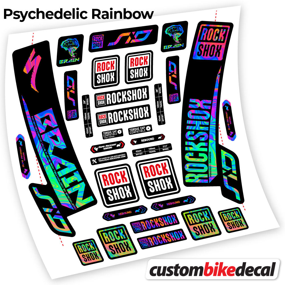 Aufkleber, Rock Shox Sid Brain 2018, Fahrradgabel-Aufkleber Vinyl