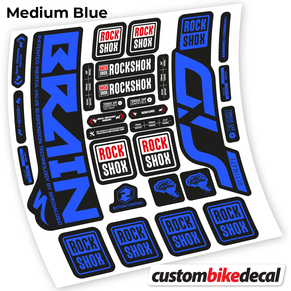 Aufkleber, Rock Shox Sid Brain Ultimate, Fahrradgabel-Aufkleber, Vinyl