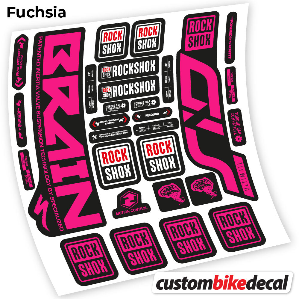 Aufkleber, Rock Shox Sid Brain Ultimate, Fahrradgabel-Aufkleber, Vinyl