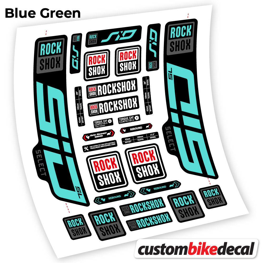 Aufkleber, Rock Shox Sid Select SL 2021, Fahrradgabel 29, Sticker Vinyl