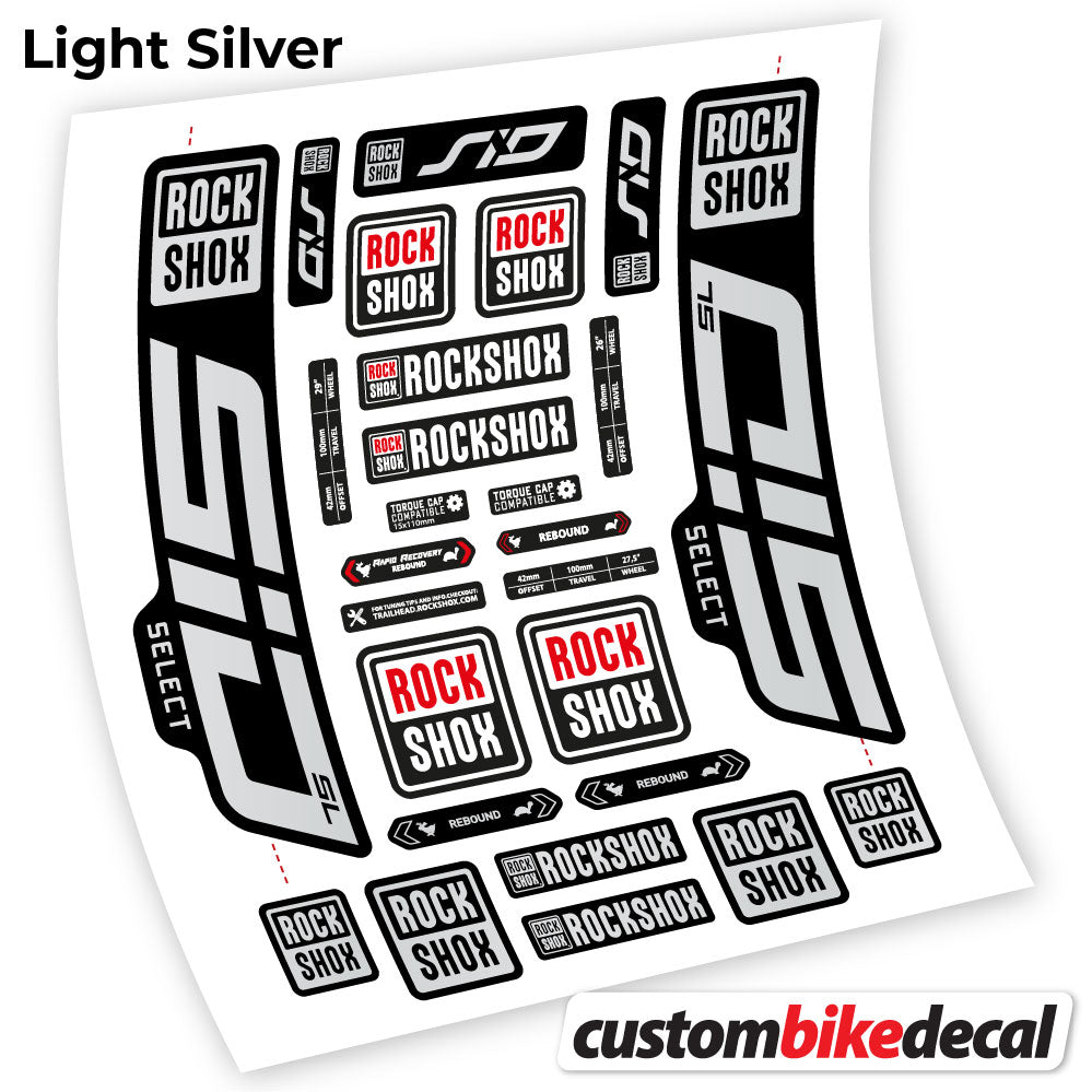 Aufkleber, Rock Shox Sid Select SL 2021, Fahrradgabel 29, Sticker Vinyl