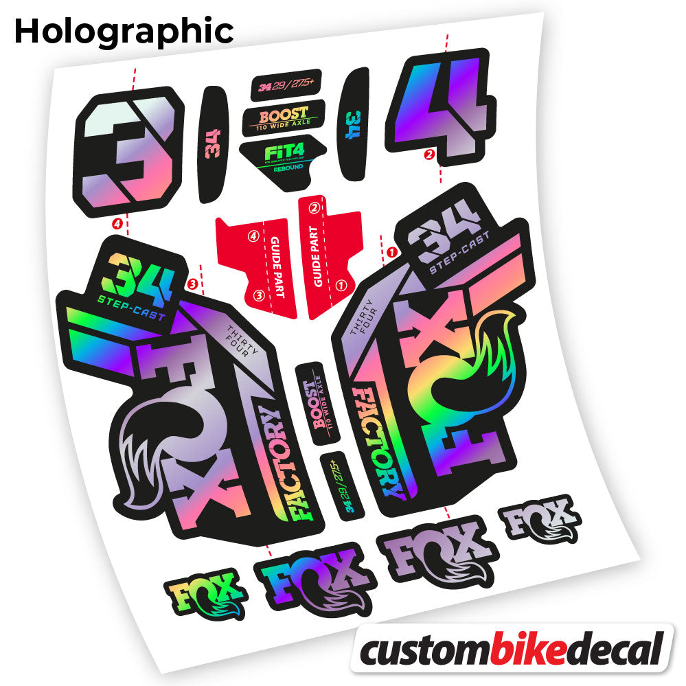 Aufkleber, Fox 34 SC Factory 2021, Fahrradgabel-Aufkleber Vinyl