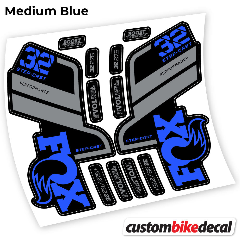 Aufkleber, Fox 32 SC Performance Step Cast 2021, Fahrradgabel-Aufkleber Vinyl