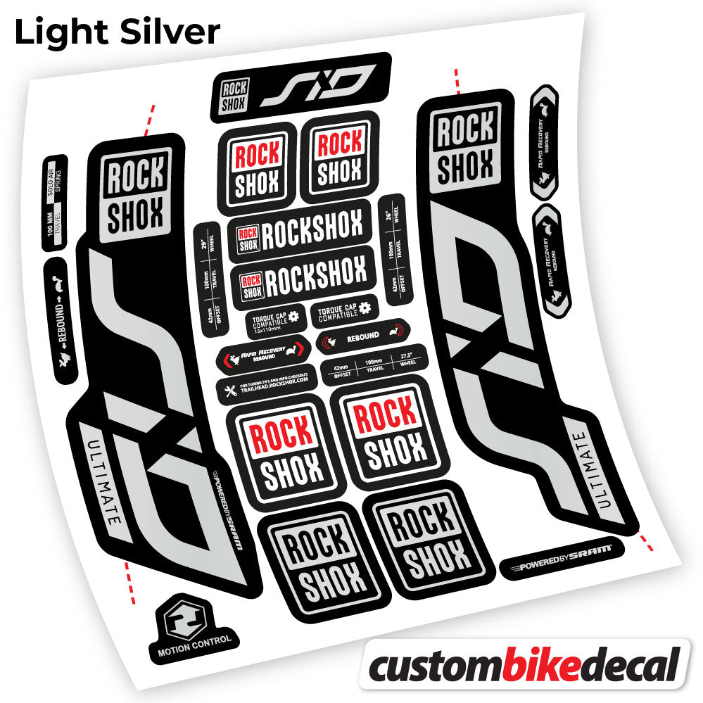 Aufkleber, Rock Shox Sid Ultimate 2020, Fahrradgabel-Aufkleber Vinyl