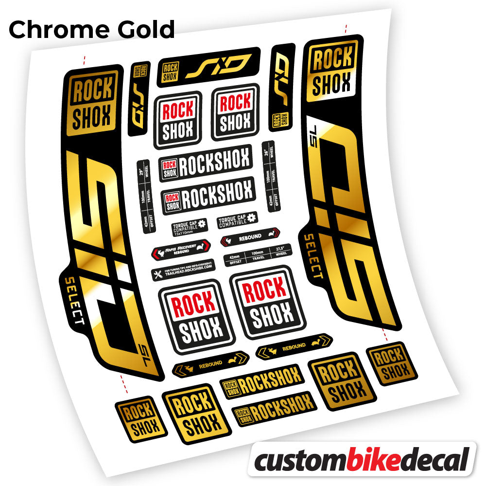 Aufkleber, Rock Shox Sid Select SL 2021, Fahrradgabel 29, Sticker Vinyl