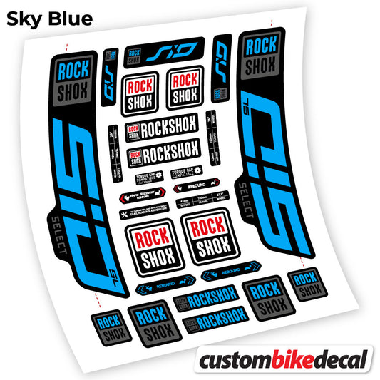 Aufkleber, Rock Shox Sid Select SL 2021, Fahrradgabel 29, Sticker Vinyl