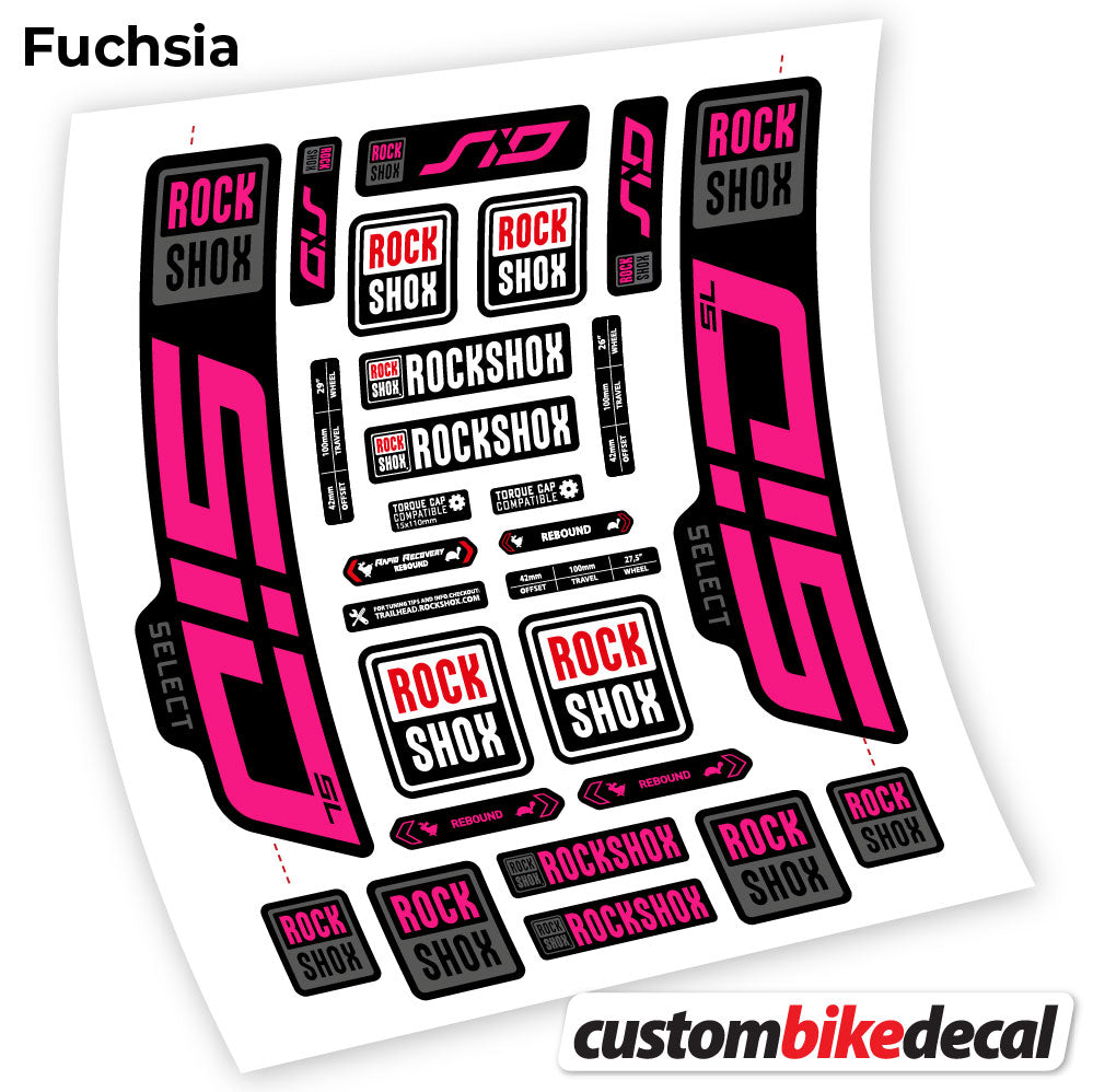 Aufkleber, Rock Shox Sid Select SL 2021, Fahrradgabel 29, Sticker Vinyl
