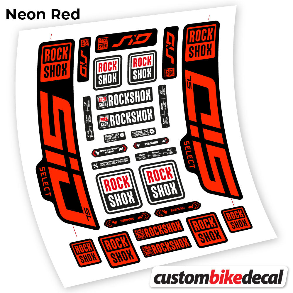 Aufkleber, Rock Shox Sid Select SL 2021, Fahrradgabel 29, Sticker Vinyl