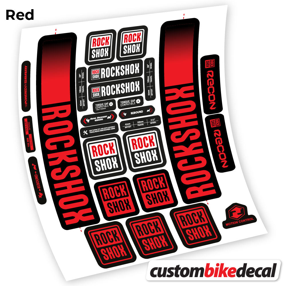 Aufkleber, Rock Shox Recon 2021, Fahrradgabel-Aufkleber Vinyl