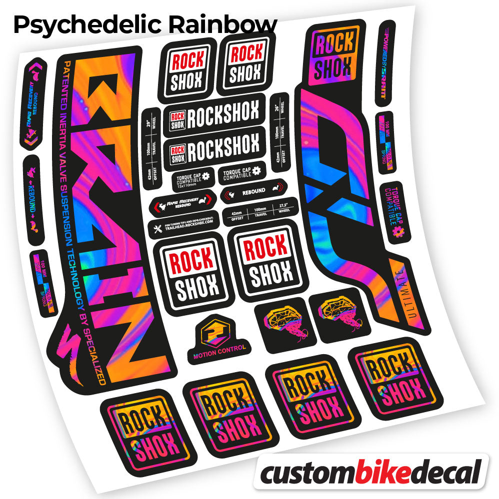 Aufkleber, Rock Shox Sid Brain Ultimate, Fahrradgabel-Aufkleber, Vinyl