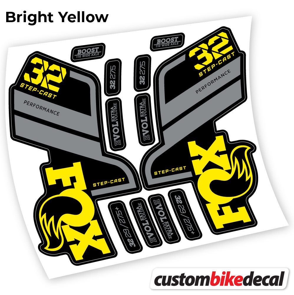 Aufkleber, Fox 32 SC Performance Step Cast 2021, Fahrradgabel-Aufkleber Vinyl