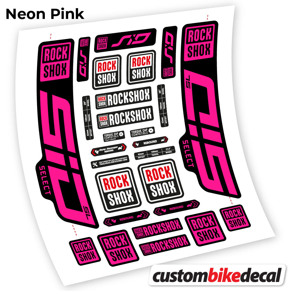 Aufkleber, Rock Shox Sid Select SL 2021, Fahrradgabel 29, Sticker Vinyl