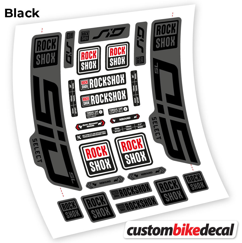 Aufkleber, Rock Shox Sid Select SL 2021, Fahrradgabel 29, Sticker Vinyl