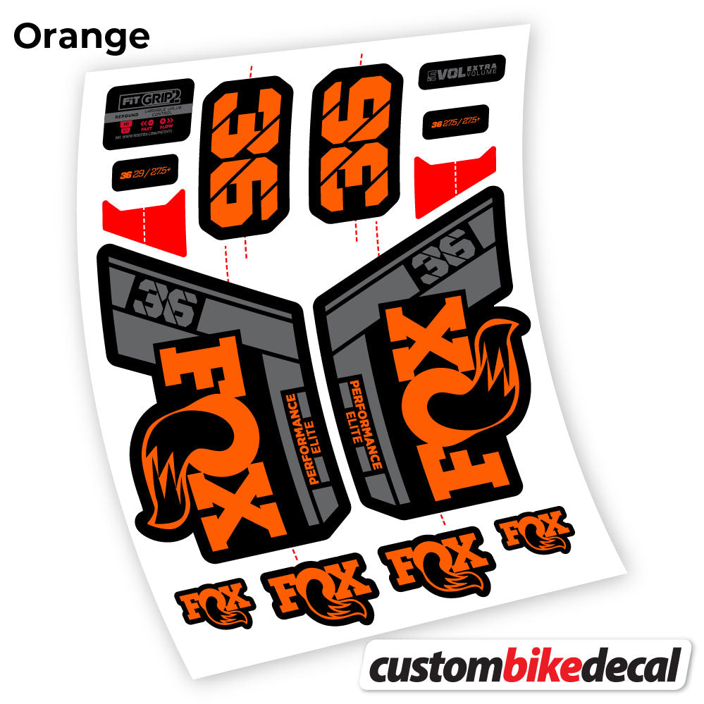 Aufkleber, Fox 36 Performance Elite 2021, Fahrradgabel-Aufkleber Vinyl