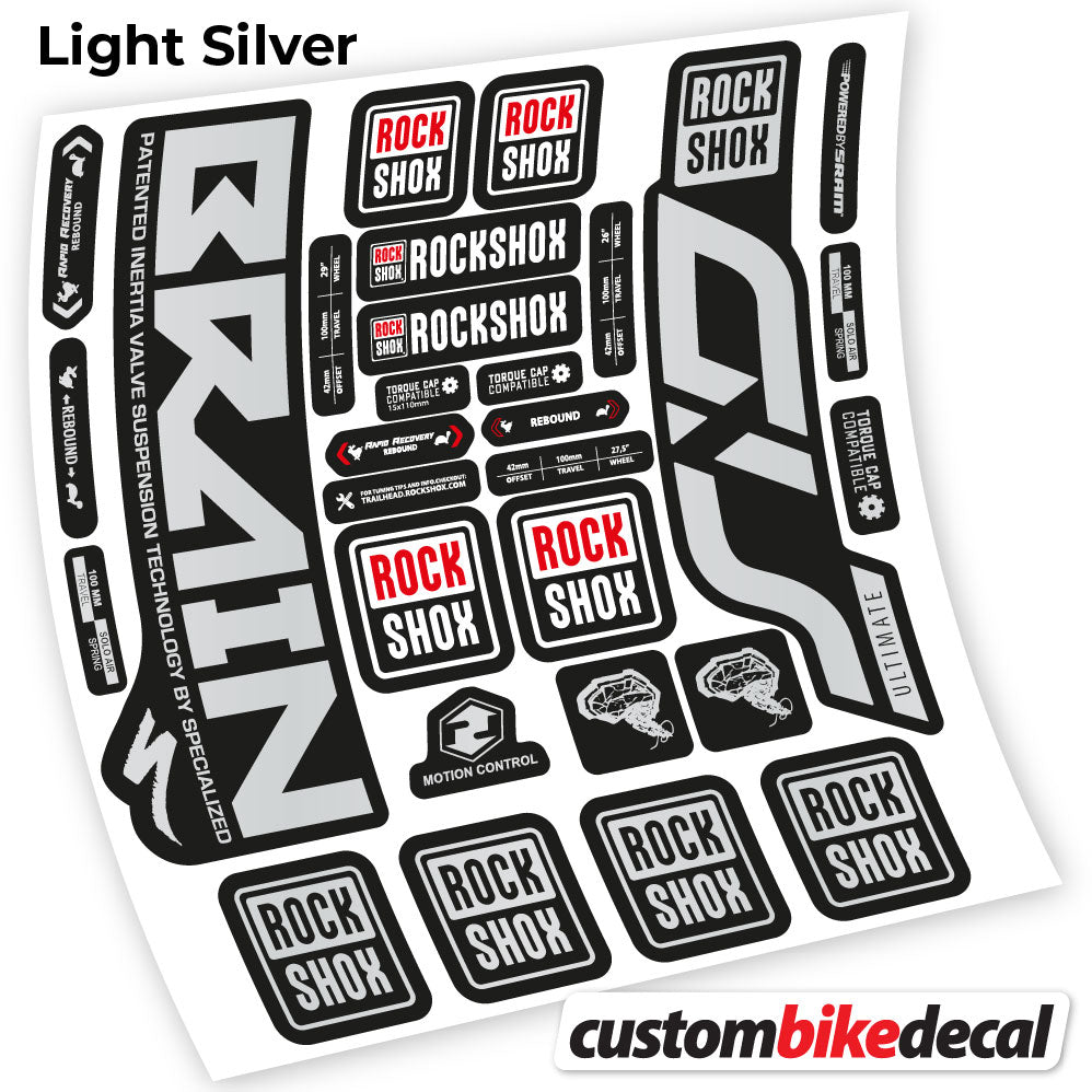 Aufkleber, Rock Shox Sid Brain Ultimate, Fahrradgabel-Aufkleber, Vinyl