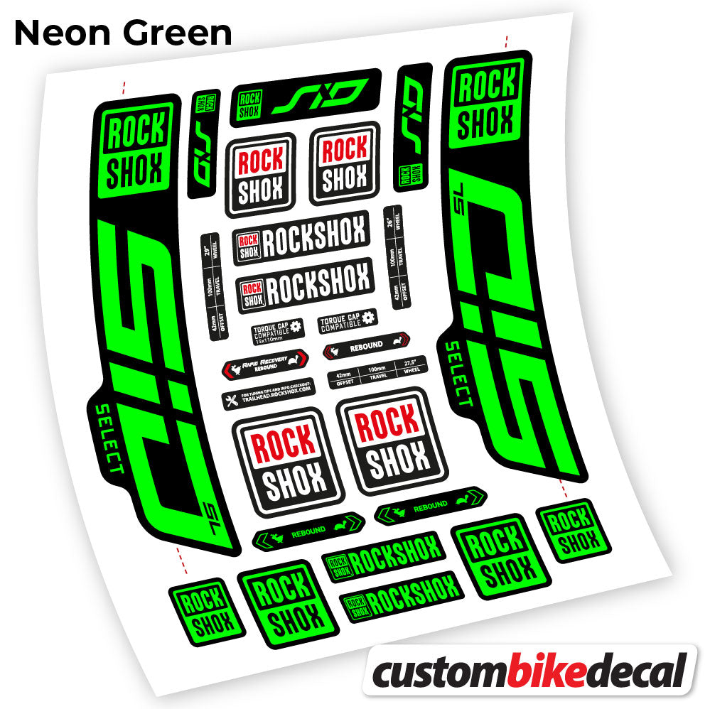 Aufkleber, Rock Shox Sid Select SL 2021, Fahrradgabel 29, Sticker Vinyl