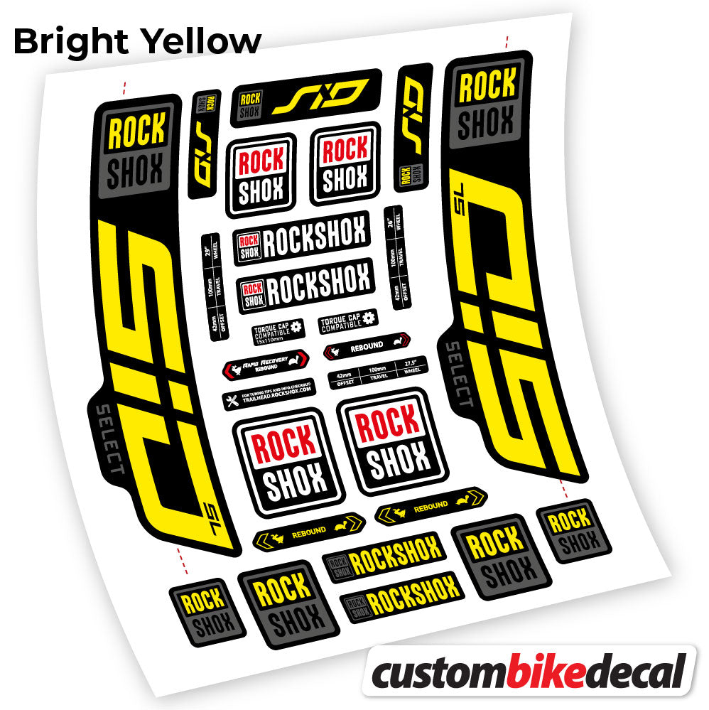 Aufkleber, Rock Shox Sid Select SL 2021, Fahrradgabel 29, Sticker Vinyl