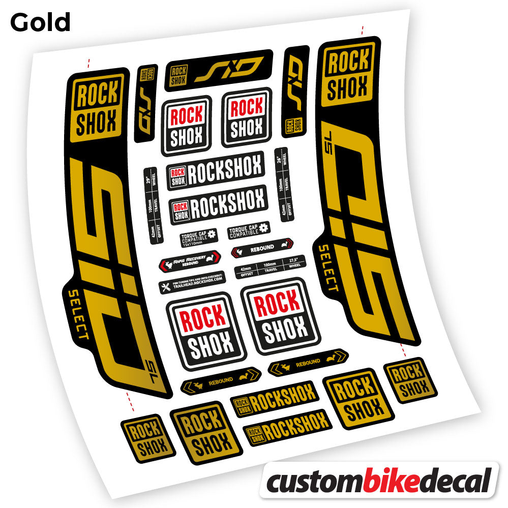 Aufkleber, Rock Shox Sid Select SL 2021, Fahrradgabel 29, Sticker Vinyl
