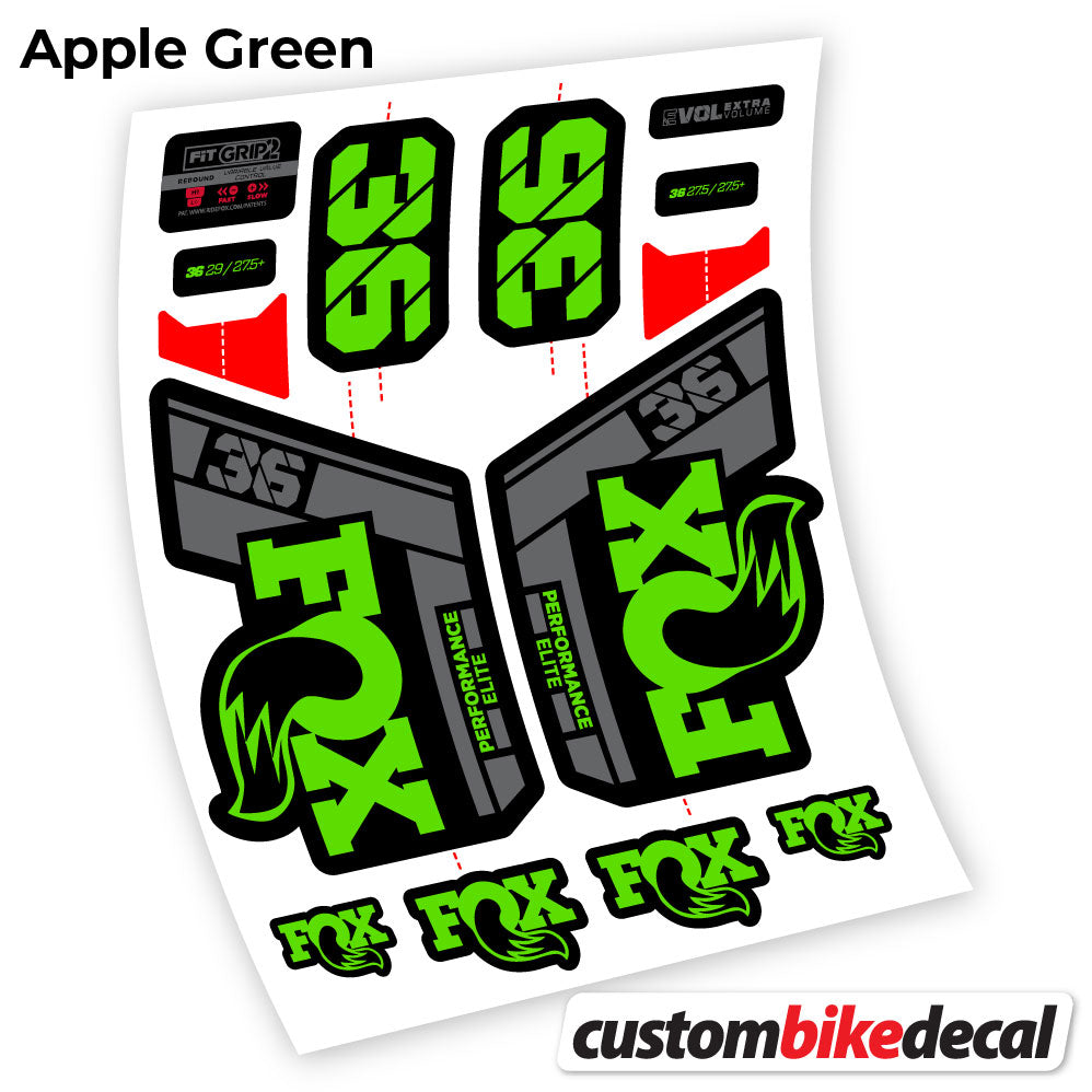 Aufkleber, Fox 36 Performance Elite 2021, Fahrradgabel-Aufkleber Vinyl