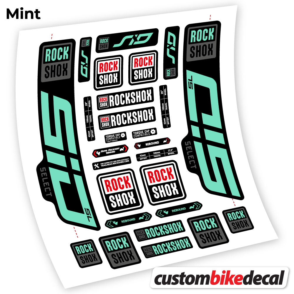 Aufkleber, Rock Shox Sid Select SL 2021, Fahrradgabel 29, Sticker Vinyl