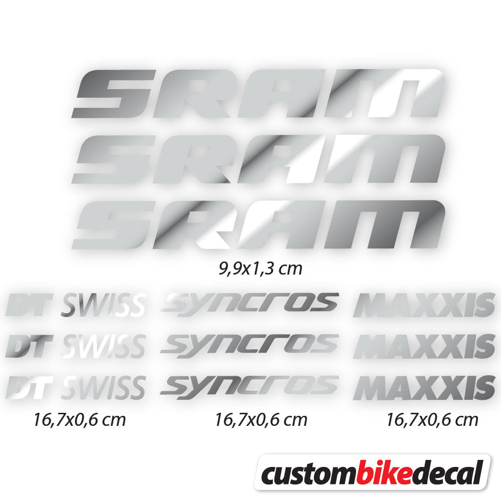 Aufkleber, Sram DT Swiss Syncross Maxxis, Fahrradrahmenaufkleber Vinyl