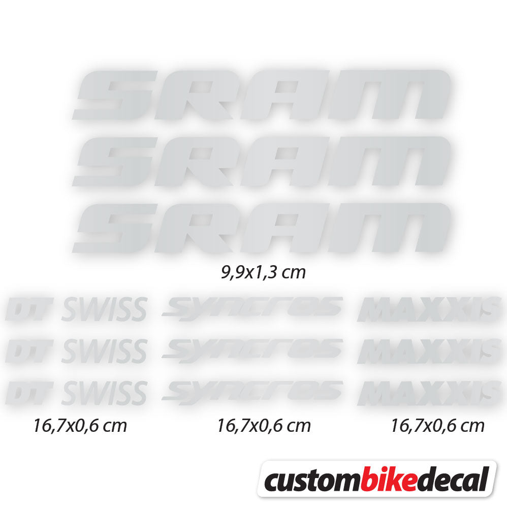 Aufkleber, Sram DT Swiss Syncross Maxxis, Fahrradrahmenaufkleber Vinyl
