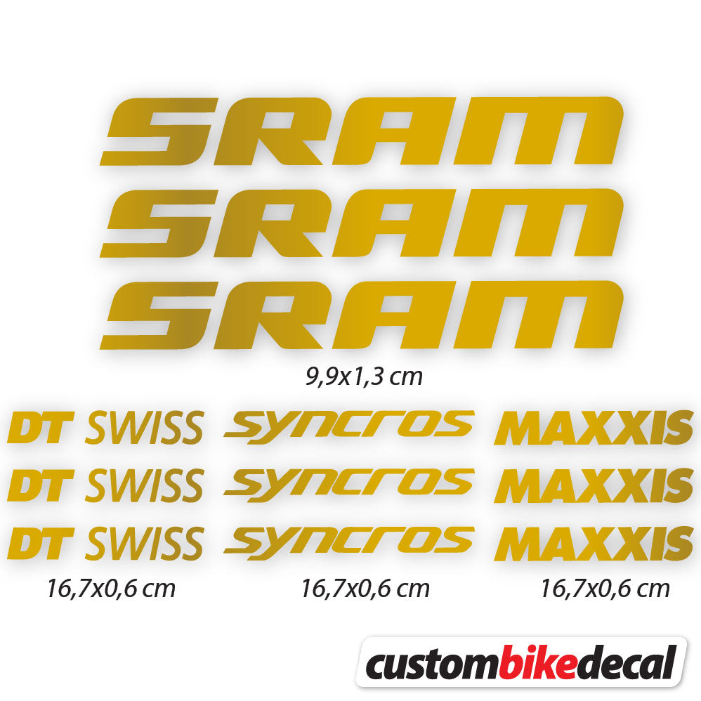 Aufkleber, Sram DT Swiss Syncross Maxxis, Fahrradrahmenaufkleber Vinyl