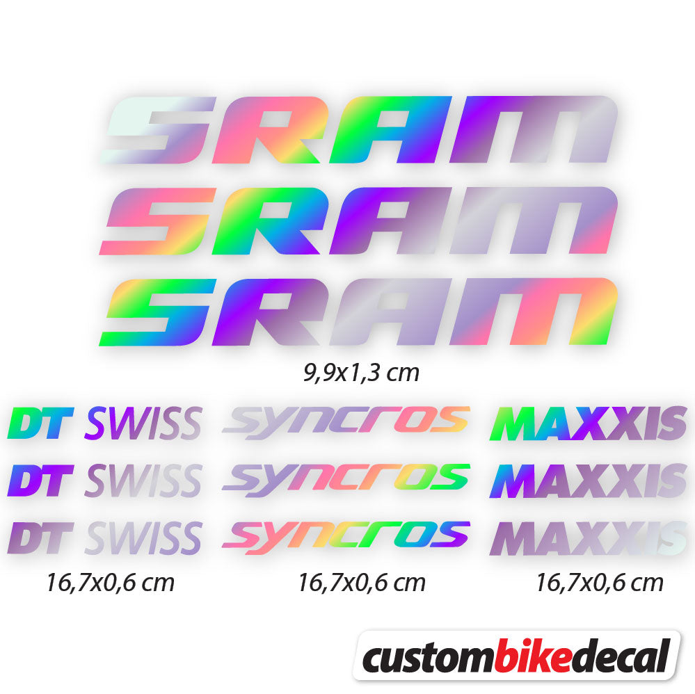 Aufkleber, Sram DT Swiss Syncross Maxxis, Fahrradrahmenaufkleber Vinyl