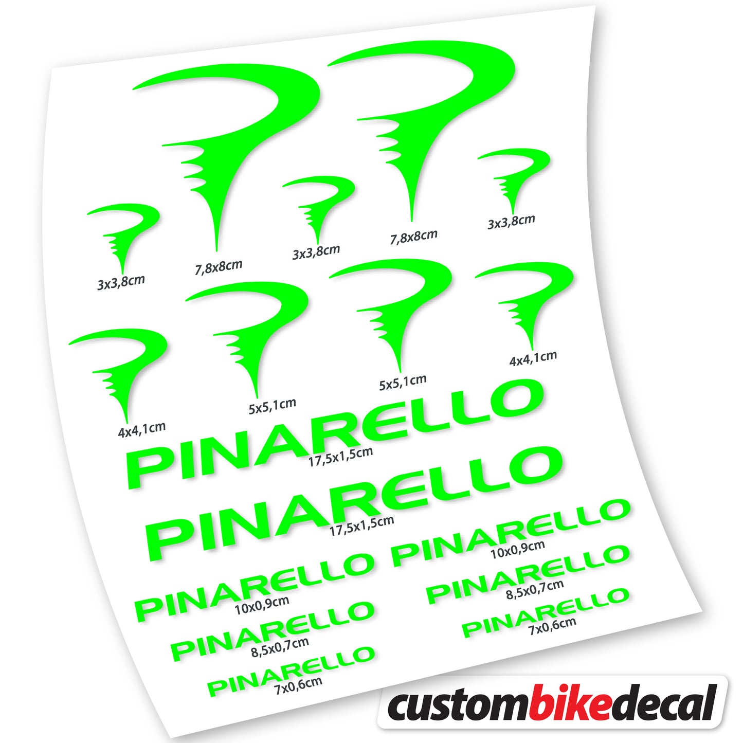 Aufkleber Pinarello, Rahmenaufkleber Vinyl