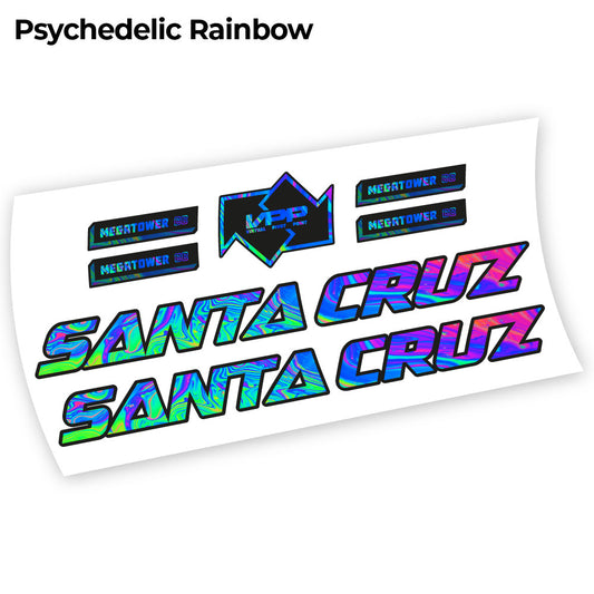 Aufkleber Santa Cruz Megatower 2021, Fahrradrahmenaufkleber Vinyl