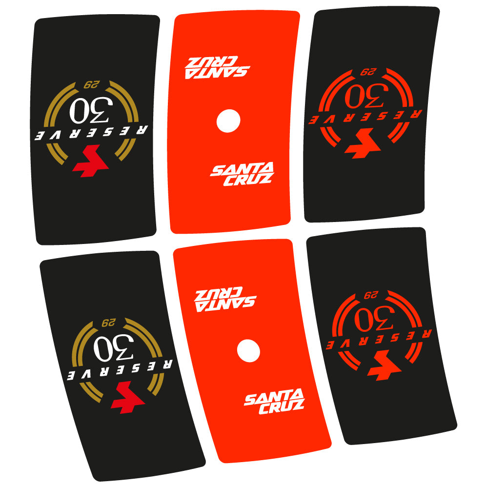 Decal Santa Cruz Reserve 30, MTB Wheel 29, Bike sticker vinyl