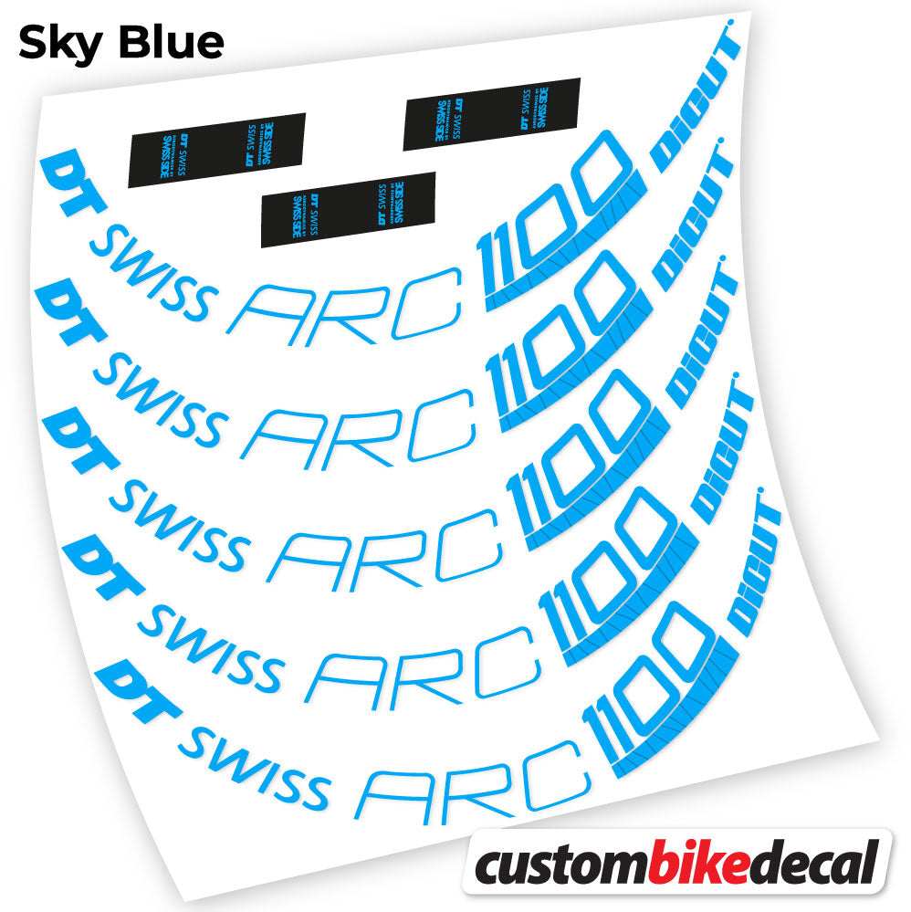 Aufkleber, DT Swiss ARC 1100 Dicut 80, Rennrad-Rad 80 mm, Fahrrad-Aufkleber, Vinyl