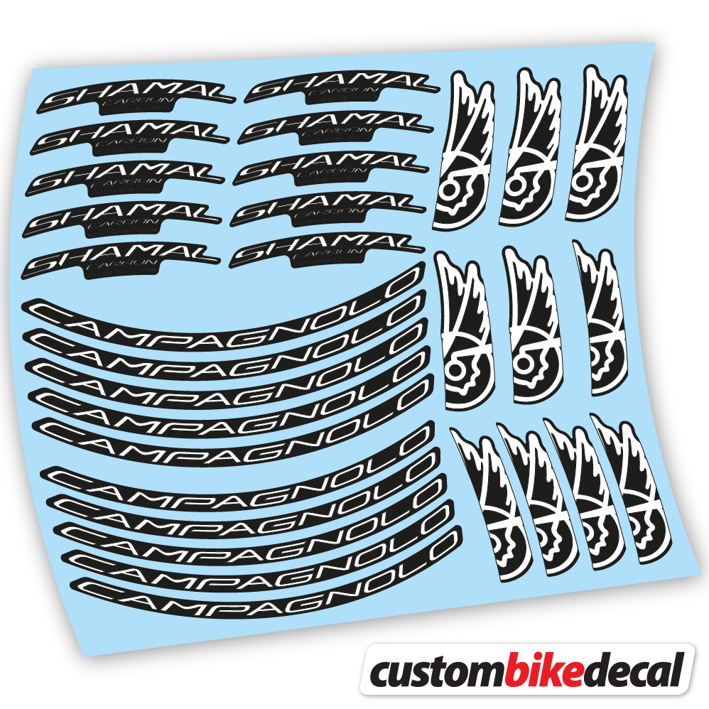 Aufkleber Campagnolo Shamal C21 Carbon, Rennrad-Rad 35+40mm, Fahrradaufkleber Vinyl