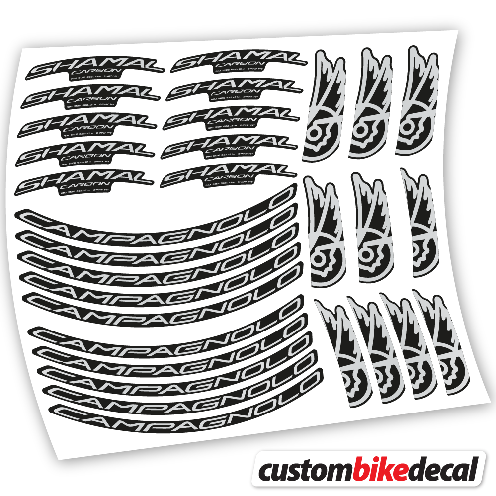 Aufkleber Campagnolo Shamal C21 Carbon, Rennrad-Rad 35+40mm, Fahrradaufkleber Vinyl