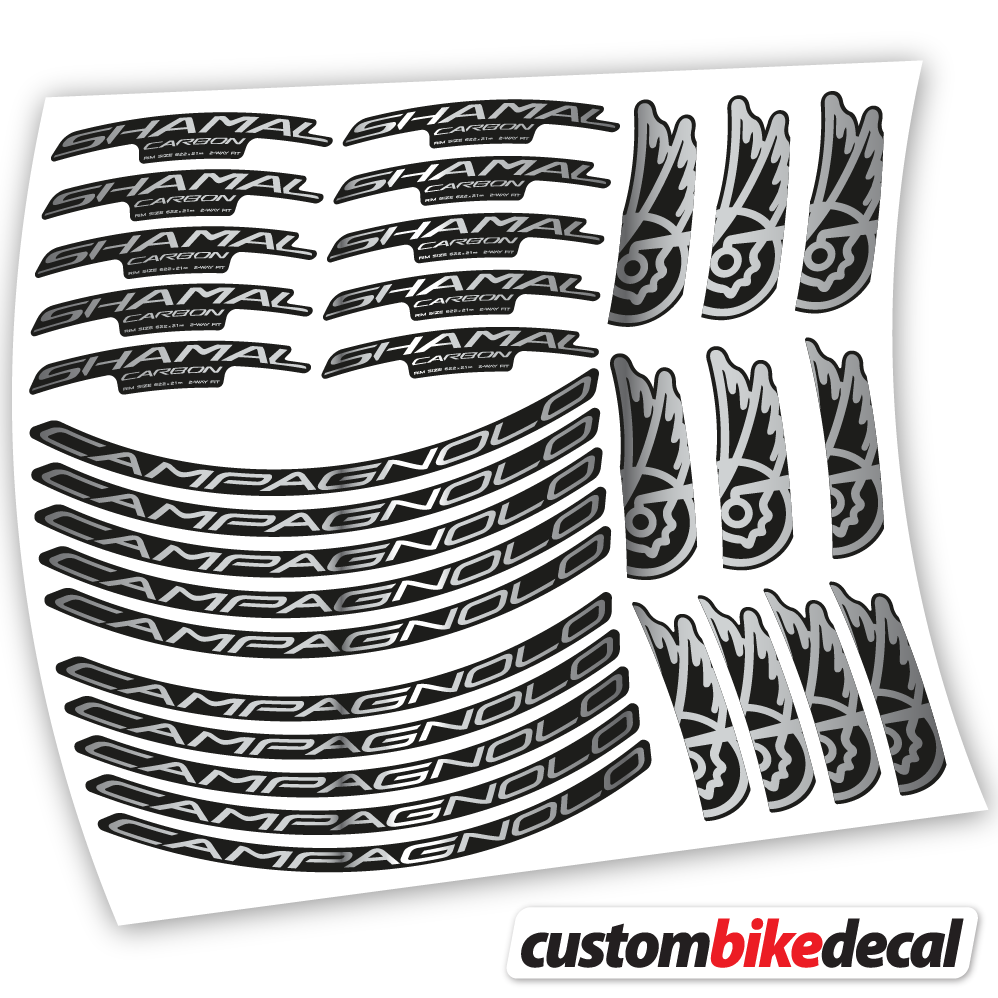 Aufkleber Campagnolo Shamal C21 Carbon, Rennrad-Rad 35+40mm, Fahrradaufkleber Vinyl