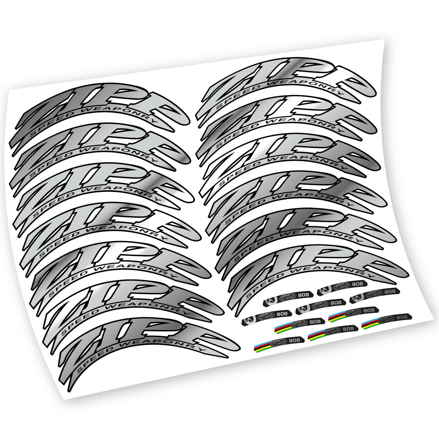 Aufkleber, Zipp 808, Rennradrad 88 mm, Fahrradaufkleber Vinyl