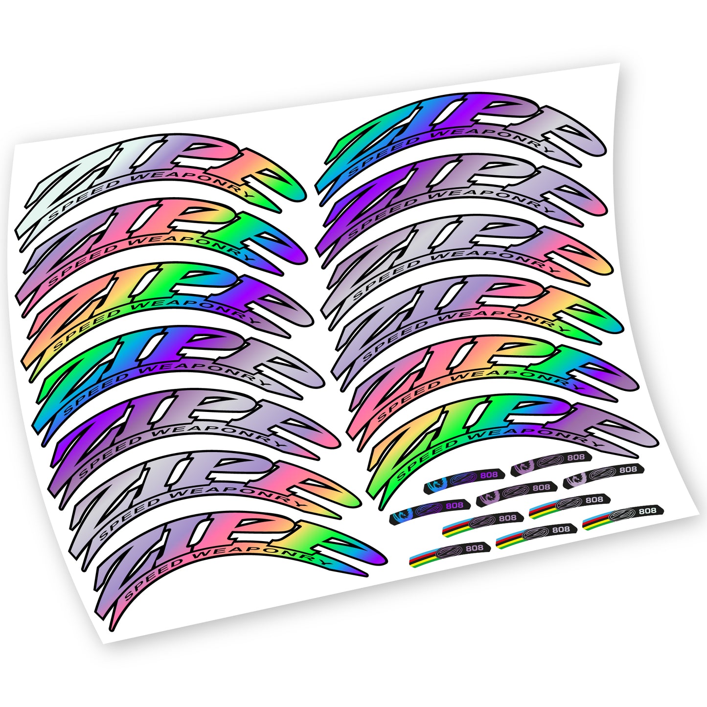 Aufkleber, Zipp 808, Rennradrad 88 mm, Fahrradaufkleber Vinyl