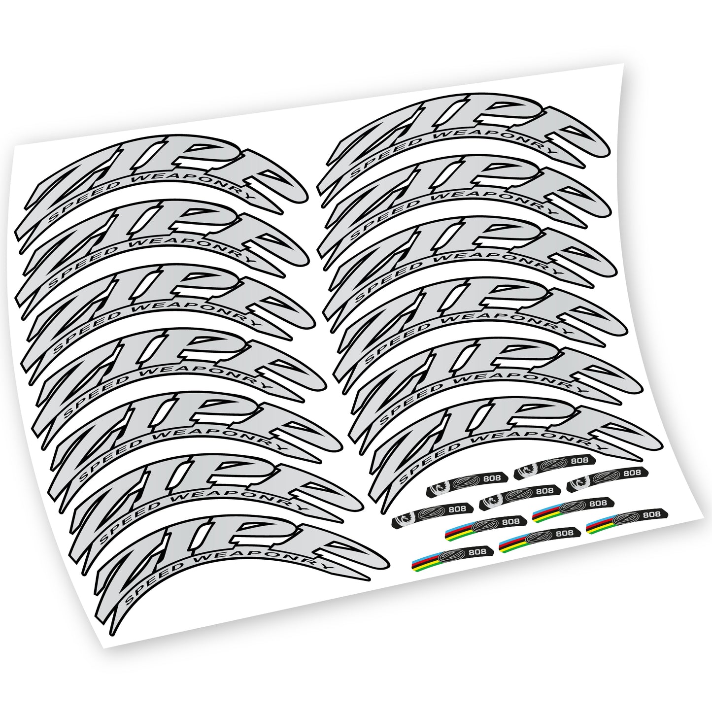 Aufkleber, Zipp 808, Rennradrad 88 mm, Fahrradaufkleber Vinyl