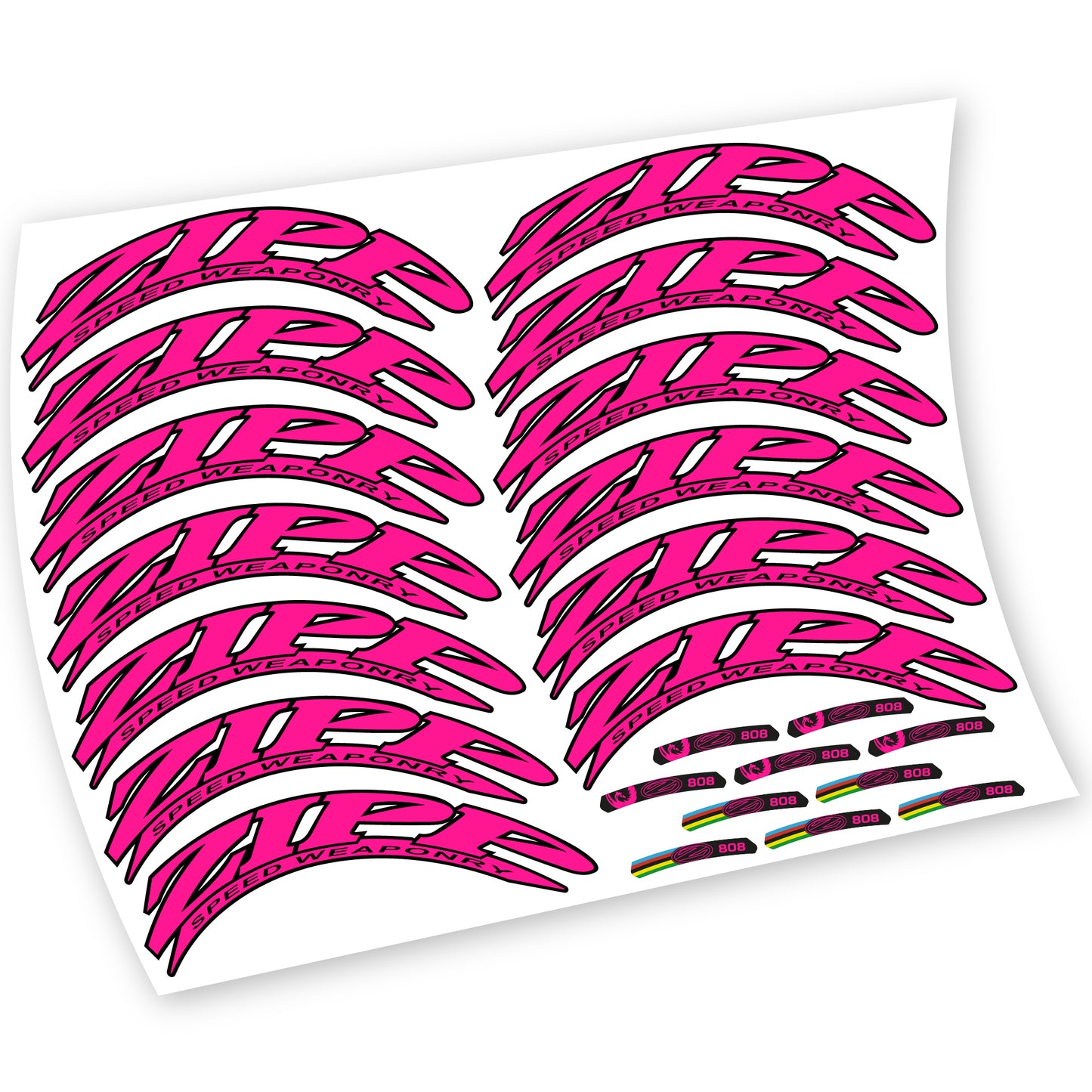 Aufkleber, Zipp 808, Rennradrad 88 mm, Fahrradaufkleber Vinyl