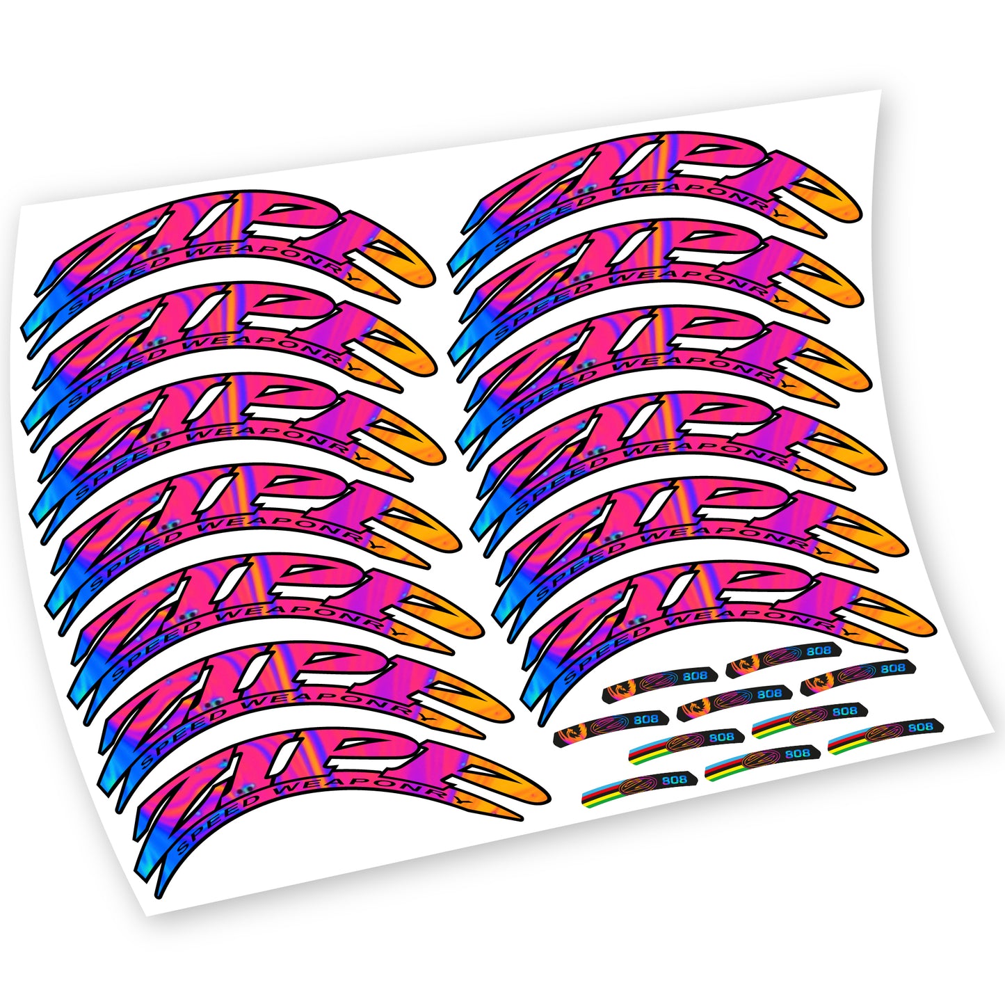 Aufkleber, Zipp 808, Rennradrad 88 mm, Fahrradaufkleber Vinyl