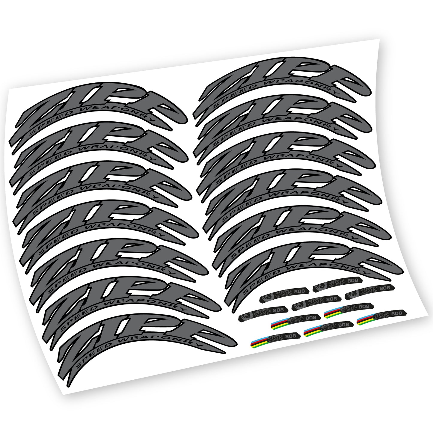 Aufkleber, Zipp 808, Rennradrad 88 mm, Fahrradaufkleber Vinyl