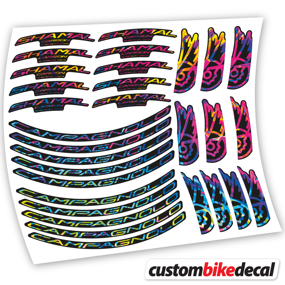 Aufkleber Campagnolo Shamal C21 Carbon, Rennrad-Rad 35+40mm, Fahrradaufkleber Vinyl