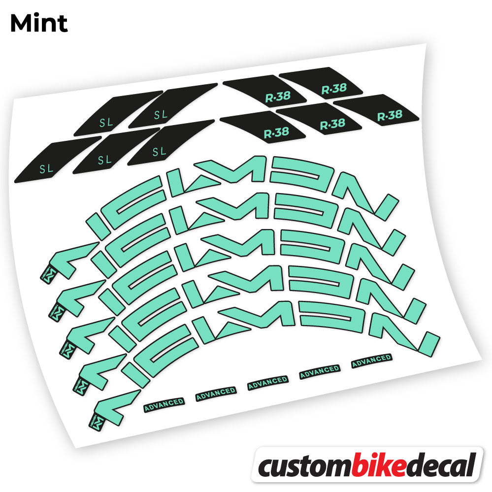 Aufkleber, Newmen Advanced SL R.38 Carbon, Rennradrad 35mm, Fahrradaufkleber Vinyl
