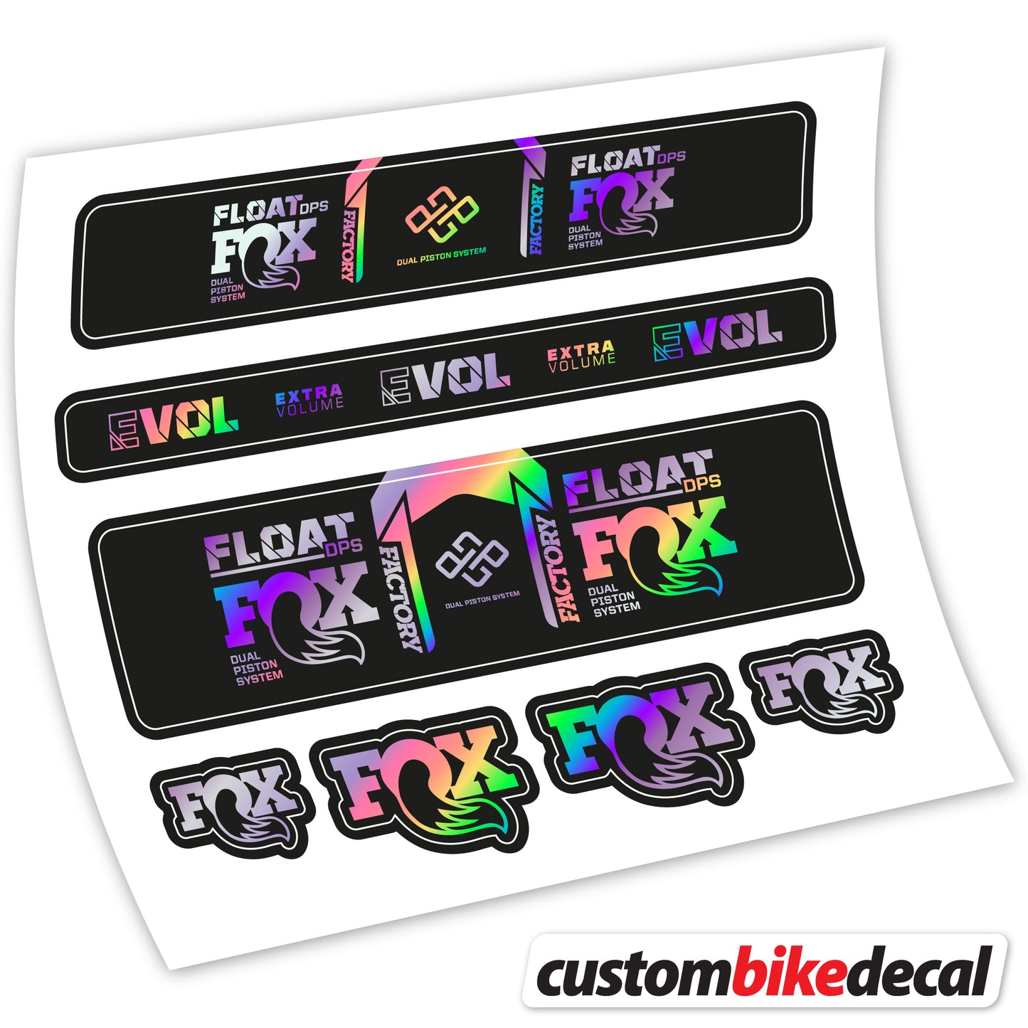 Aufkleber Fox Float Factory DPS 2022, Fahrradgabel Sticker Vinyl