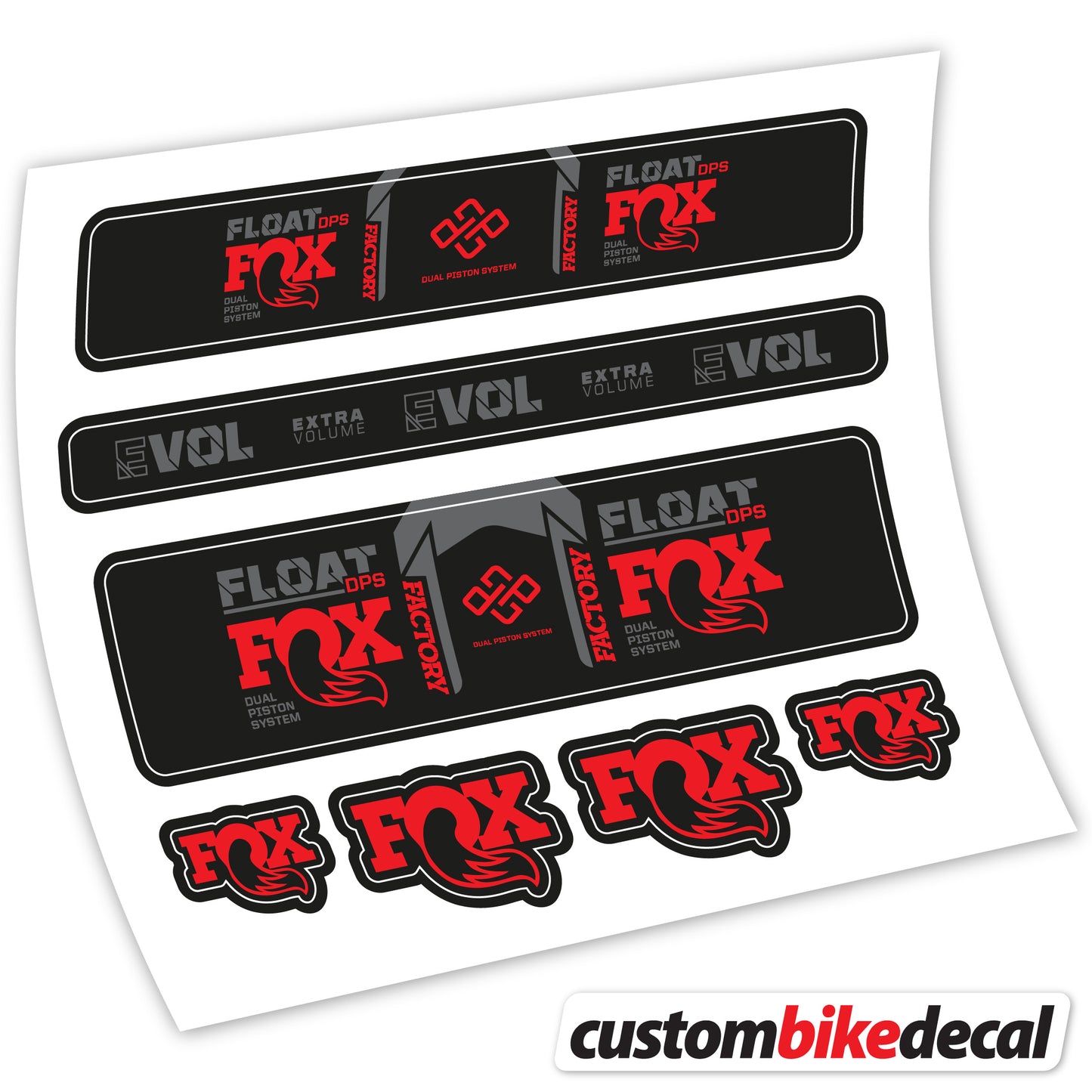 Aufkleber Fox Float Factory DPS 2022, Fahrradgabel Sticker Vinyl