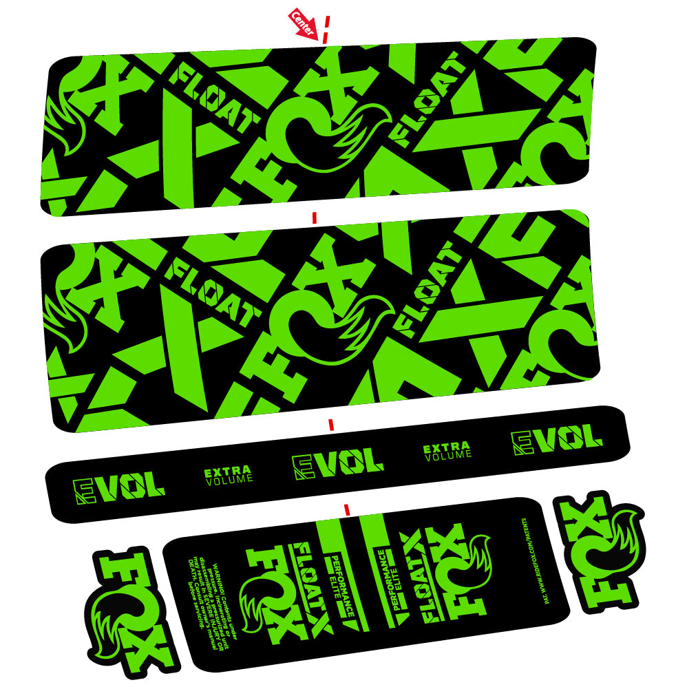 Decal Fox Float X Performance Elite, Rear Shock, Sticker Vinyl